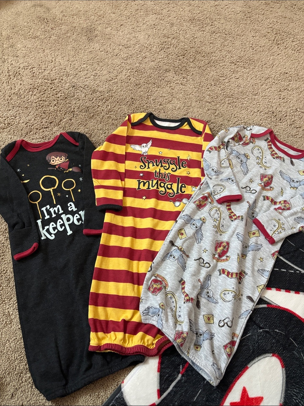 Harry Potter Baby Striped Snuggle Sleep Sacks - Maroon & Gold